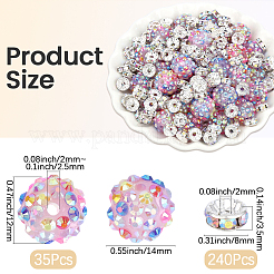 DIYジュエリー作成キット  樹脂と真鍮のラインストーンビーズを含む  ミックスカラー  8~14x3.5~12  穴：2~2.5mm&nbsp;DIY-PA0001-97