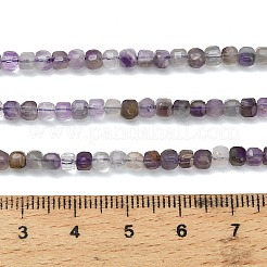 天然石アメジストビーズ連売り  ファセットテーブルカットキューブビーズ  3x3x3mm  穴：0.8mm  約122個/連  15.55インチ（39.5cm）&nbsp;G-C262-C08-3mm
