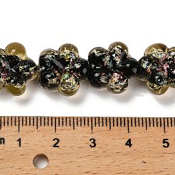 手作りの二色性箔ガラスビーズ連売り  プラム  ダークチソウ  13.5~14x14~15x8~9mm  穴：1.6mm  約33個/連  15.24''（38.7センチメートル）&nbsp;DICH-U001-04A