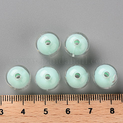 透明なアクリルビーズ  二層ビーズ  ラウンド  アクアマリン  11.5x11mm  穴：2mm  約520個/500g&nbsp;TACR-S152-16A-SS2111