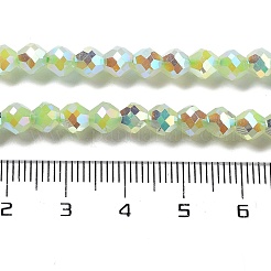 電気メッキガラスビーズセット  イミテーション翡翠  多面カット  双円錐形  黄緑  5.5~6x5mm  穴：1.2mm  約78~79個/連  15.35~15.55''（39~39.5センチメートル）&nbsp;GLAA-A014-01G