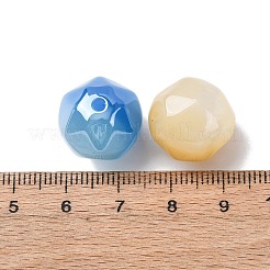 不透明な紫外線反応性ビーズ  色が変わるビーズ  ポリゴン  多面カット  ミックスカラー  12x12x10.5mm  穴：2mm&nbsp;RESI-G119-16