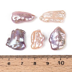 天然バロックケシパールビーズ  有核真珠  長方形  トップ掘削  アザミ  12.5~30x8.5~35x3~11mm  穴：0.5mm&nbsp;PEAR-S022-04D