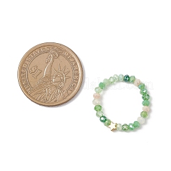 女性用電気メッキガラスビーズ指輪5個  スター  ミックスカラー  3.5mm  内径：18mm&nbsp;RJEW-JR00942