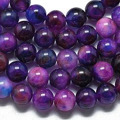 天然石マレーシアジェイドビーズ連売り  染め＆加熱  ラウンド  カラフル  10mm  穴：1.2mm  約39個/連  14.96インチ（38cm）&nbsp;G-L645-A01-10mm-03