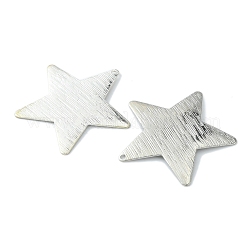 真鍮チャーム  ピアスペンダント  スター  プラチナ  36.5x38.5x1mm  穴：1.5mm&nbsp;KK-WH0041-01-P