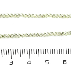 電気めっき合成非磁性ヘマタイト ビーズ 連売り  多面カット  ラウンド  メッキグリーン  2mm  穴：0.6mm  約198~199個/連  15.91インチ（40.4cm）&nbsp;G-C248-D01-2mm-01