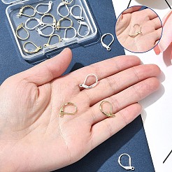 20 個 2 色の真鍮フレンチフックピアスパーツ  水平ループ付き  ミックスカラー  15.6x10x2mm  穴：1.4mm  ピン：0.8mm  10個/カラー&nbsp;KK-FS0001-47