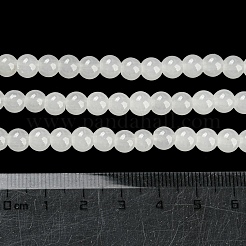 焼き絵用塗料、模造翡翠ガラス、丸ビーズの連  ホワイト  6.5mm  穴：1.5mm  約135~140個/連  31.8インチ&nbsp;DGLA-Q021-6mm-01