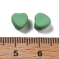 不透明なアクリルビーズ  死にかけている  ハート  ライムグリーン  7x7x4mm  穴：1.6mm  約3200個/500g&nbsp;MACR-C034-01F