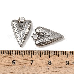 304ステンレスペンダント  ハートチャーム  ステンレス鋼色  18.5x12x4mm  穴：2.2mm&nbsp;STAS-A129-10P