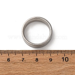 201ステンレススチールワイドバンド指輪  PVD真空メッキ  長持ちメッキ  ステンレス鋼色  6mm  内径：18mm&nbsp;RJEW-K252-02D-P