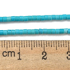 天然石瑪瑙ビーズ連売り  ディスク  染め＆加熱  ヒシビーズ  ダークターコイズ  2x1mm  穴：0.5mm  約270個/連  15.24インチ（38.7cm）&nbsp;G-C139-A01-01