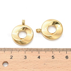 304ステンレスペンダント  フラットラウンド  イオンプレーティング（ip）  ねじれた  18KGP本金メッキ  20x16.5x4mm  穴：2.5mm&nbsp;STAS-K306-69G