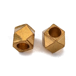 真鍮製スペーサービーズ  多面カット  ポリゴン  ゴールドカラー  3x3x3mm  穴：1.6mm&nbsp;KK-WH0053-01B