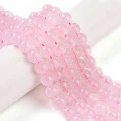 天然石ローズクォーツビーズ連売り  ラウンド  6mm  穴：1mm  約31個/連  8インチ&nbsp;G-E252-01-6mm