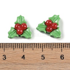 クリスマス不透明樹脂デコデンカボション  ヒイラギの葉  12x13.5x6mm&nbsp;CRES-M036-03N