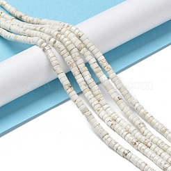 天然石ハウライトビーズ連売り  フラットラウンド/ディスク  ヒシビーズ  4x2~3mm  穴：1mm  約163~166個/連  15.12~15.24''（38.4~38.7センチメートル）&nbsp;G-E604-A01-B