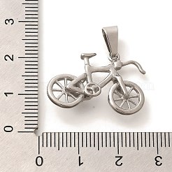変色防止304ステンレススチールペンダント  201ステンレススチール製アイスピックピンチベイル付き  自転車チャーム  ステンレス鋼色  17.5x25x6.5mm  穴：3.5x7mm&nbsp;STAS-U035-46P