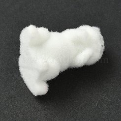 植毛樹脂ペンダント  プラチナメッキ鉄ループ付き  猫の形  33x25.5x22mm  穴：1.8mm&nbsp;RESI-K203-14B