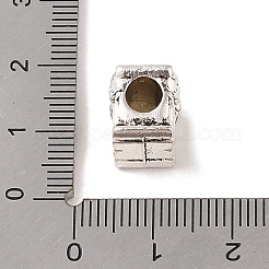 チベット風合金ヨーロピアンビーズ  大穴ビーズ  鉛フリー＆カドミウムフリー  虎  アンティークシルバー  10.5x10.5x9mm  穴：4.8mm&nbsp;TIBE-Q090-67AS