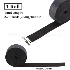 平らな模造革コード  枕の装飾用  ブラック  25x1.6mm  約2.73ヤード（2.5m）/ロール&nbsp;LC-GF0001-04C-01