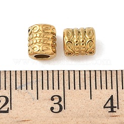 304ステンレススチールビーズ  イオンプレーティング（ip）  コラム  18KGP本金メッキ  6x5mm  穴：2.6mm&nbsp;STAS-F320-21G