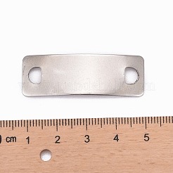 変色しない長方形304ステンレス鋼リンクコネクター  ステンレス鋼色  41.5x14x1mm  穴：4x5.5mm&nbsp;X-STAS-I045-33