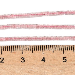 天然石ストロベリークォーツビーズ連売り  正方形  1.5x1.5x1mm  穴：0.5mm  約340~345個/連  15.04~15.16''（38.2~38.5センチメートル）&nbsp;G-G271-G02-1x1.5mm