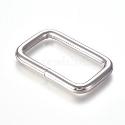 鉄バックル留め金  ウェビング用  ストラップバッグ  服飾材料  長方形  プラチナ  29x47x3mm  内径：21x38mm&nbsp;X-IFIN-WH0051-85P