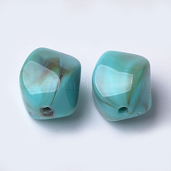 アクリルビーズ  天然石風  ナゲット  ダークターコイズ  15.5x12x12mm  穴：1.8mm  約310個/500g&nbsp;OACR-T007-08J