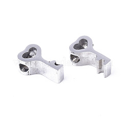 変色しない304ステンレススチールチャーム  ハートキー  ステンレス鋼色  8x4.5x3mm  穴：1.8mm&nbsp;STAS-R112-012B