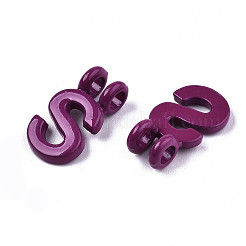 スプレー塗装合金2ループリンクペンダント  カドミウムフリー＆鉛フリー  文字L  文字.s  13.5x7.5x1.5mm  穴：2mm&nbsp;PALLOY-T075-48S-RS