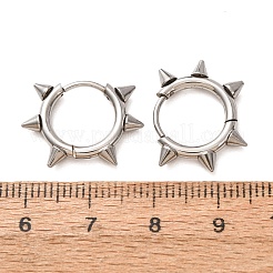 201ステンレススチールフープピアス（女性用）  コーン  304ステンレスピン付き  ステンレス鋼色  14x19x3mm&nbsp;SA-CBA8B85-15P