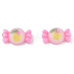 プリント半透明エポキシ樹脂カボション  キャンディ  ピンク  11x19x7.5mm&nbsp;LS-CRES-N034-29B
