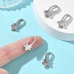 シェグレース 真鍮製ロブスタークラスプ  スター  カドミウムフリーと鉛フリー＆ニッケルフリー  プラチナ  17.5x9x3.5mm  穴：9x5mm&nbsp;XGRQ4G825-674P