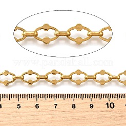 イオンプレーティング（IP）304ステンレススチールオーバルリンクチェーン  溶接されていない  18KGP本金メッキ  11x8.5x1.4mm&nbsp;CHS-S012-20G