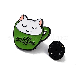 合金エナメルブローチ  黒のエナメルピン  猫の形  21x24x2mm&nbsp;JEWB-K021-03B-EB