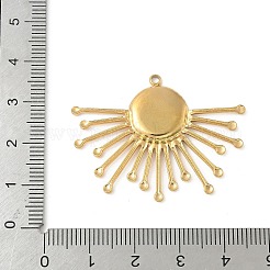 304ステンレススチールペンダントカボションセッティング  イオンプレーティング（ip）  太陽のチャーム  18KGP本金メッキ  トレイ：11mm  31x40x2mm  穴：1.8mm&nbsp;X-STAS-L293-04G
