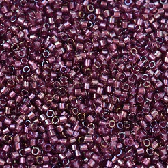 MIYUKIデリカビーズ  シリンダー  日本製シードビーズ  11/0  （db1757)スパークリング蘭裏地アメジストab  1.3x1.6mm  穴：0.8mm  約20000個/袋  100 G /袋&nbsp;SEED-J020-DB1757
