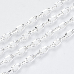304ステンレススチールアズキチェーン  スプールで  溶接されていない  オーバル  銀  6.5x4x1mm  約32.8フィート（10m）/ロール&nbsp;CHS-S008-001B-S