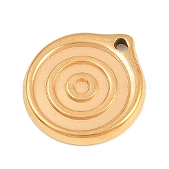 304ステンレスペンダント  フラットラウンドのチャーム  ゴールドカラー  17x15.5x2mm  穴：1.2mm&nbsp;SA-CBA6E67-06G