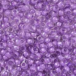 TOHOラウンドシードビーズ  日本製シードビーズ  （935)つの内側のカラークリスタル/紫の裏地  8/0  3mm  穴：1mm  約222PCS /ボトル  10 G /ボトル&nbsp;SEED-JPTR08-0935