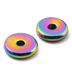 201ステンレスビーズ  ディスク  虹色  8.5x2mm  穴：1.8mm&nbsp;STAS-G310-12A-MC