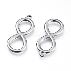 変色しにくい304ステンレススチールペンダント  無限大  ステンレス鋼色  24x10.5x1.5mm  穴：1.5mm&nbsp;STAS-F240-06P