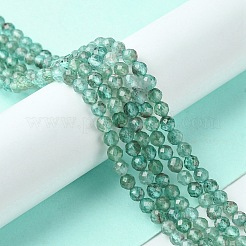 天然石アパタイトビーズ連売り  多面カット  ラウンド  4mm  穴：0.8mm  約91個/連  15.24~15.35インチ（38.7~39cm）&nbsp;G-F748-J01-02
