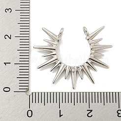 ラックメッキ真鍮チャーム  カドミウムフリー＆鉛フリー  長持ちする  太陽  プラチナ  22x27.5x4mm  穴：1.8mm&nbsp;KK-Z043-02P