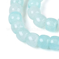 焼き絵の具、ひび割れガラスビーズ、糸  バレル  淡いターコイズ  8~9x6~6.5mm  穴：1~1.2mm  約125~128個/連  30.91~31.50インチ（78.5~80cm）&nbsp;DGLA-N019-02A-07