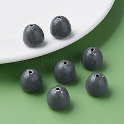 不透明なアクリルビーズ  多面カット  ティアドロップ  グレー  15x14.5mm  穴：2mm  約243個/500g&nbsp;MACR-S373-10A-A03
