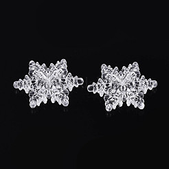 クリスマス用透明アクリルマルチ連リンク  スノーフレーク  4穴付き  透明  45.5x40x6mm  穴：1.8mm  約119個/500g&nbsp;OACR-Q197-01